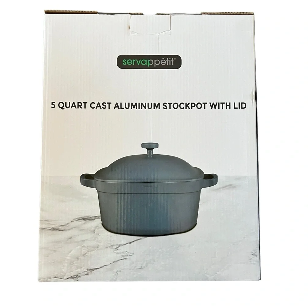 ServAppetit 5 Quart Cast Aluminum Stockpot with Lid NIB